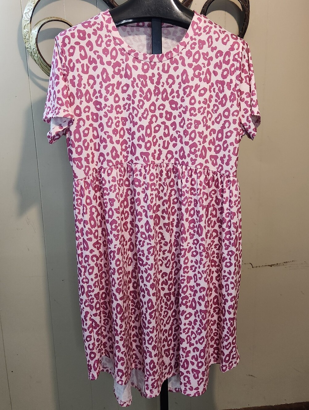 Pink Animal Print High-Low Dress